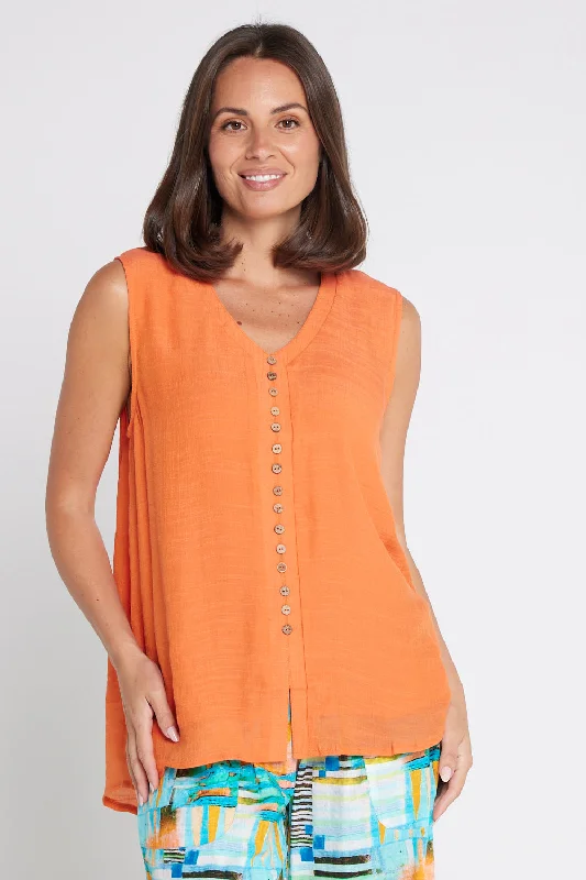 Sleeveless Gemma Top - Orange