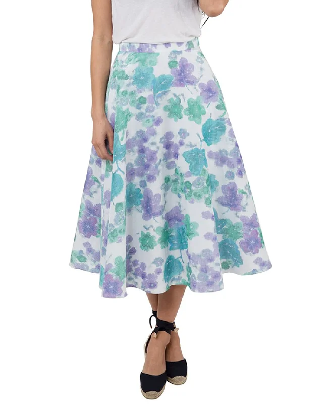 Ann Mashburn Circular Linen-Blend Skirt