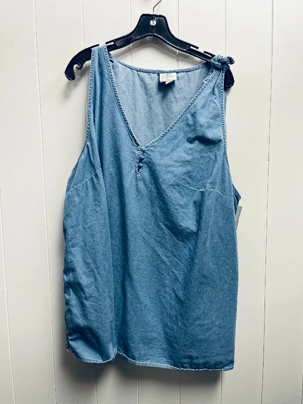 Blue Denim Top Sleeveless St Johns Bay, Size 2x