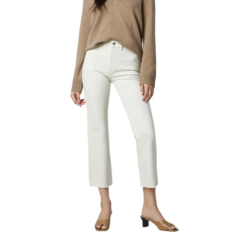 Patti Straight High Rise Pant In Ecru