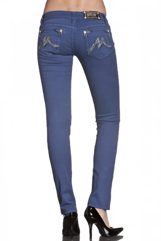 Skinny Colored Denim In Cobalt