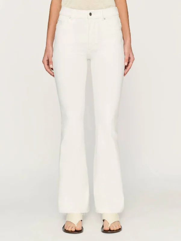 Bridget High Rise Boot Cut Jeans In White