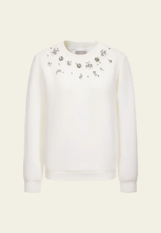 Crystal Embellished Patch-detail Sweatshirt