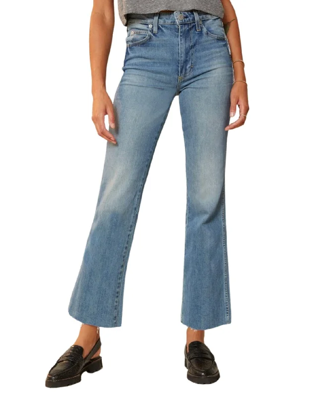 High Rise Kick Crop Jeans In Topanga