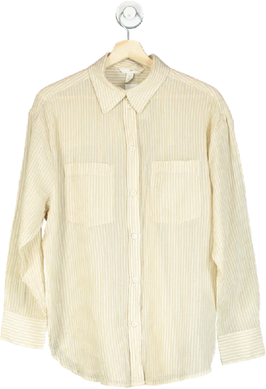 H&M Beige Striped Shirt UK S