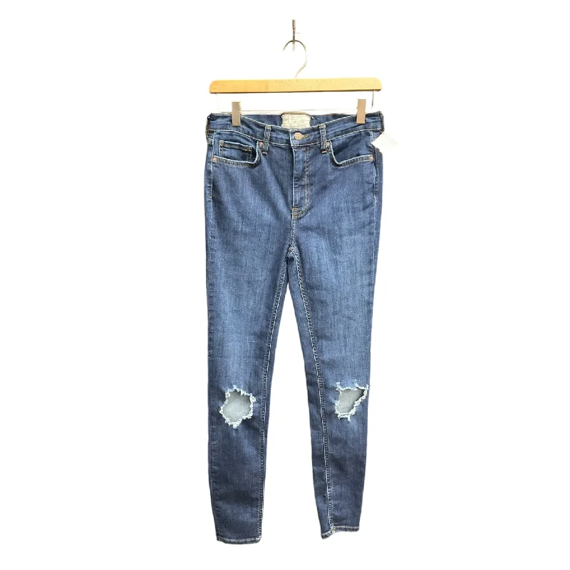 Jeans Skinny By Free People In Blue Denim, Size: 6