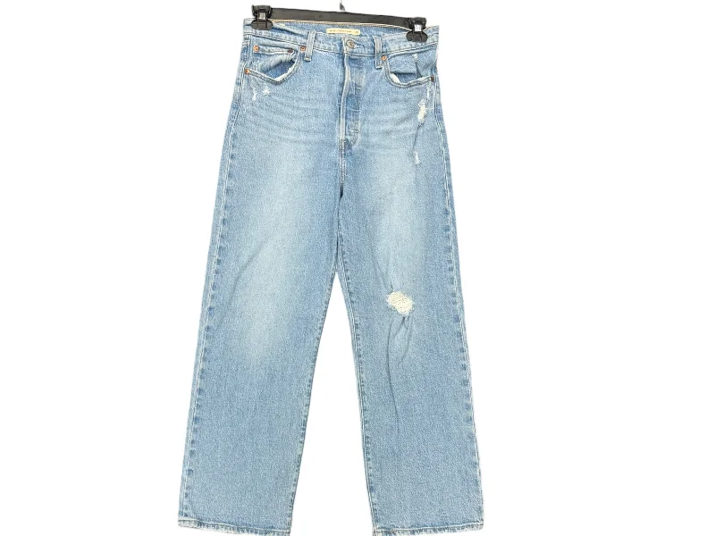 Jeans Straight By Levis In Blue Denim, Size: 8