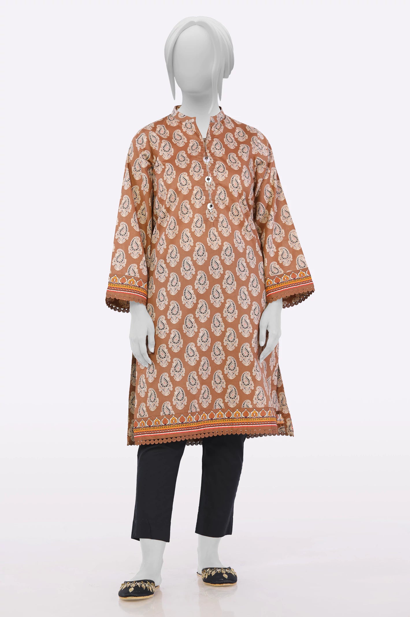 Brown Printed Kurti