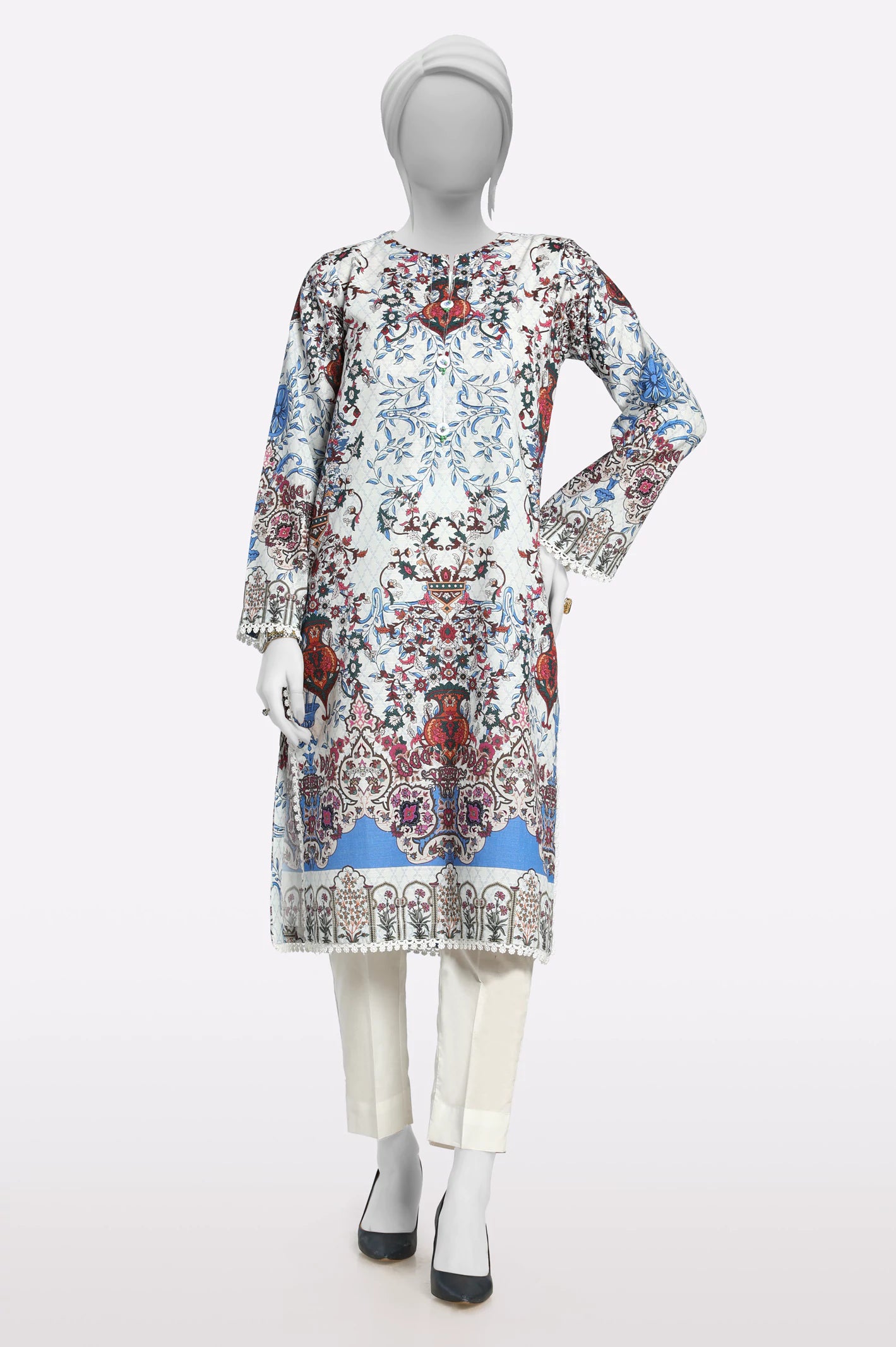 Off White Printed Kurti