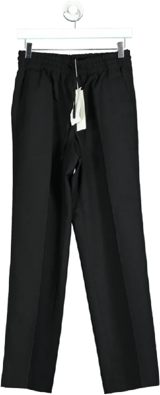 Arket Black High Waist Straight leg Wool Suit Trouser UK 10