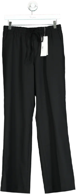 Arket Black High Waist Straight leg Wool Suit Trouser UK 12