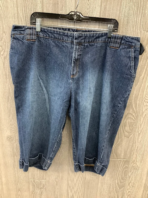 Capris By Izod In Blue Denim, Size: 20w