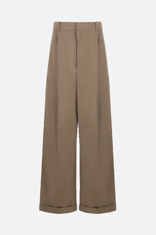 wide-leg cotton and silk trousers