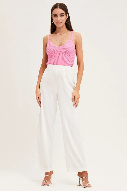 White Wide Leg Pant