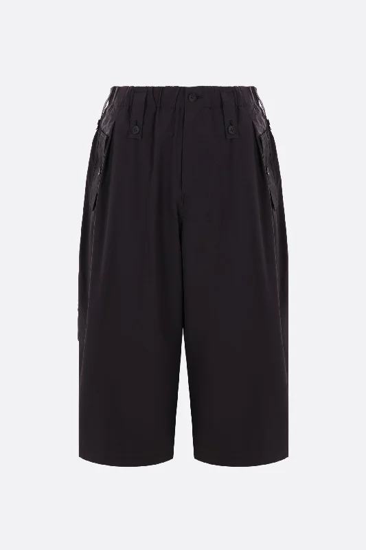 technical fabric wide-leg cropped trousers