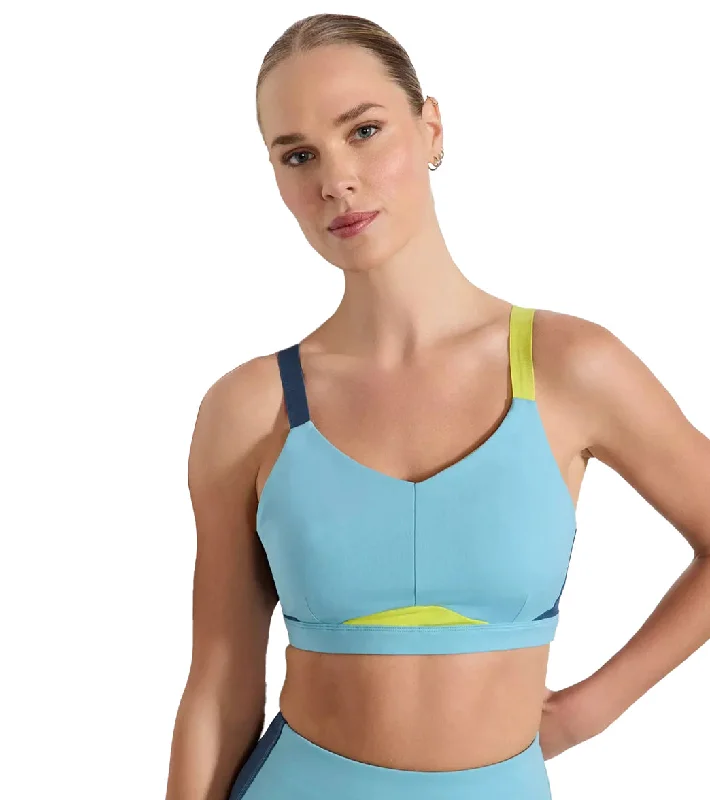 MPG Sport Vital Paneled Medium Support Mesh Back Bra Reef Waters