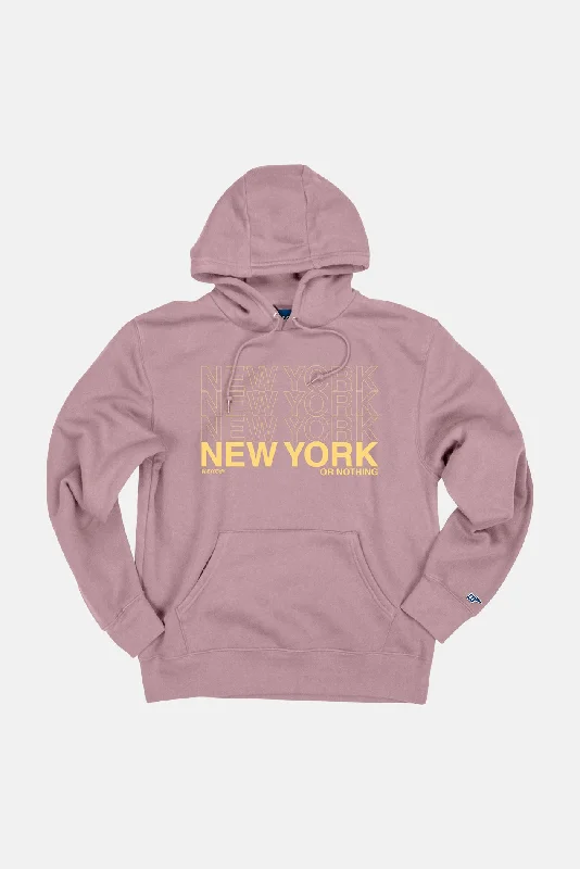 New York or Nothing Hoodie Dusty Pink/Yellow