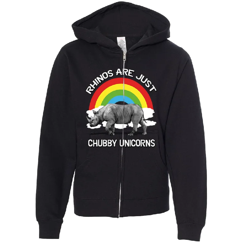 Chubby Unicorn Premium Youth Zip-Up Hoodie