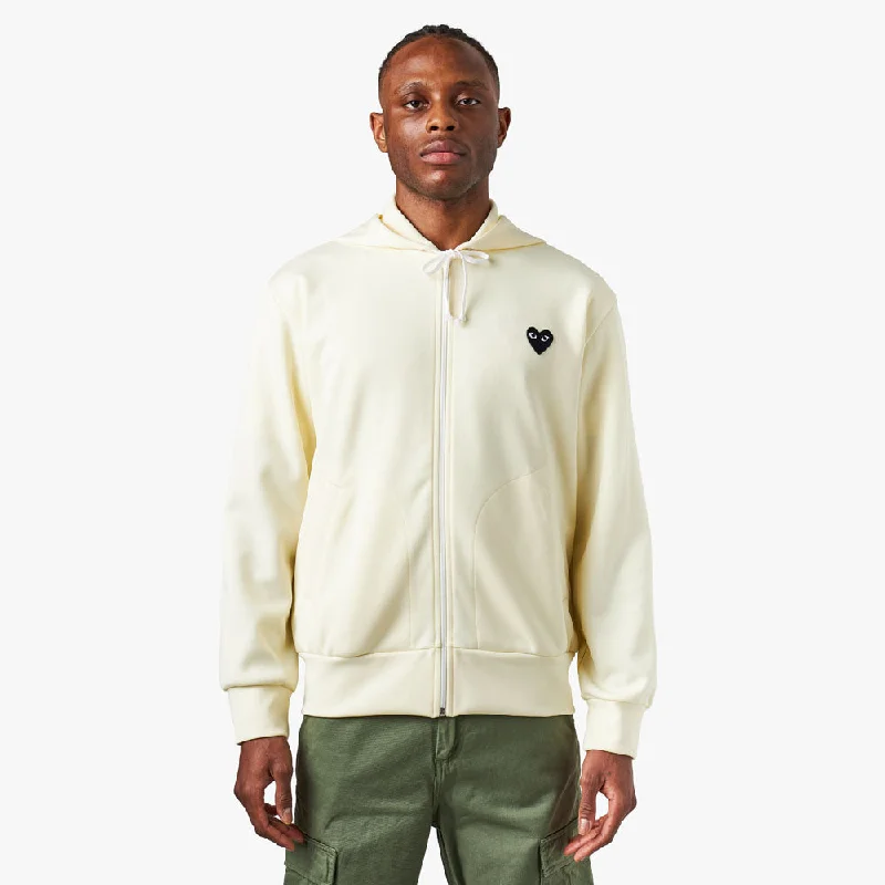 COMME des GARÇONS PLAY Big Heart Full Zip Hoodie / Ivory