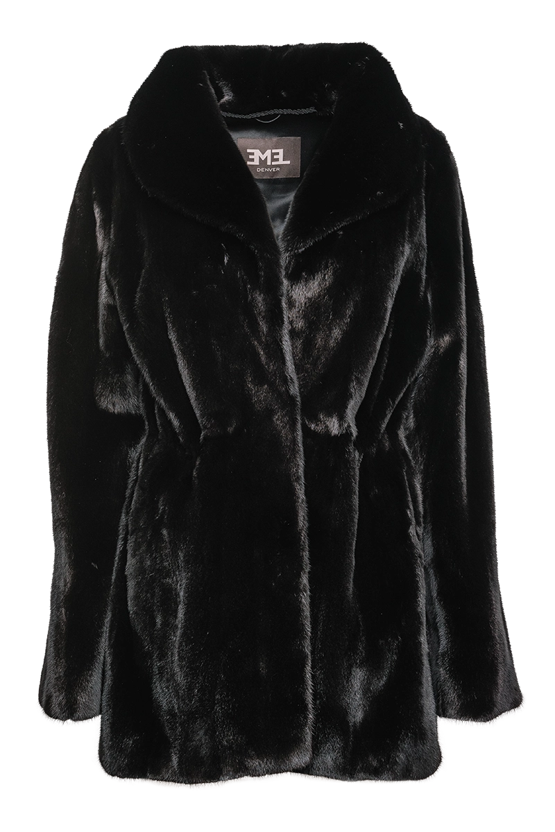 Blackglama Mid-Length Mink Fur Coat-Shawl Collar