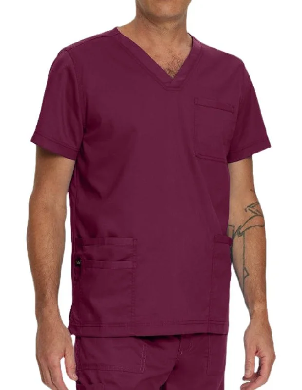 Landau Proflex Men's V-Neck Chest Pocket Solid Scrub Top