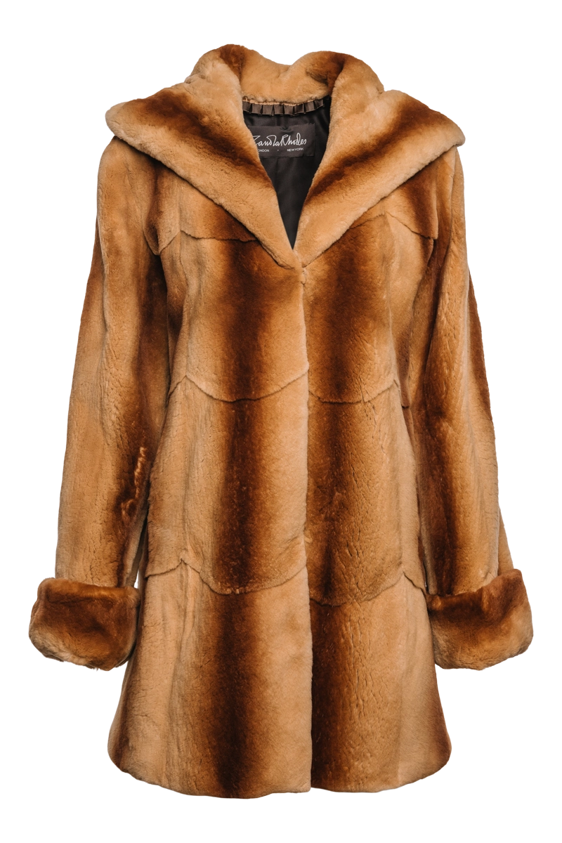 Hooded Plucked Mink Fur Jacket