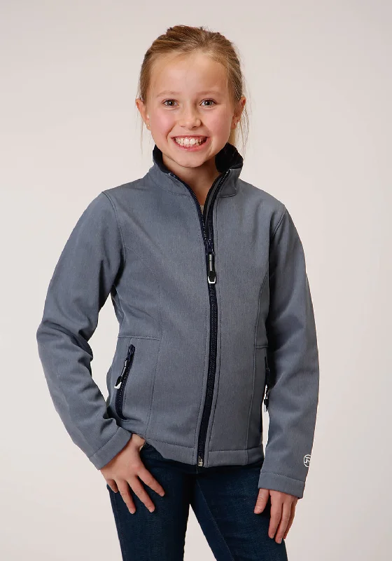 Roper Girls Heather Blue Polyester Softshell Jacket