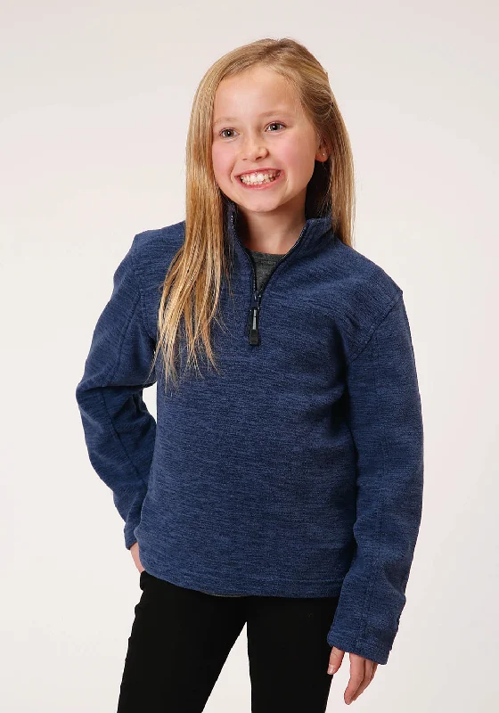 Roper Girls Navy Polyester Micro Fleece Jacket