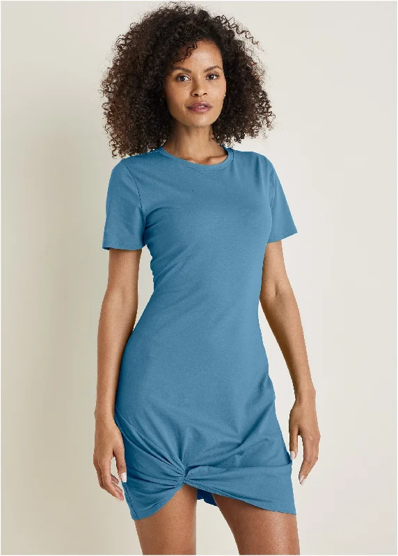 Side Twist T-Shirt Dress - Niagara