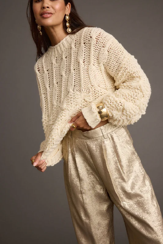 Bethany Cream Cable Knit Sweater