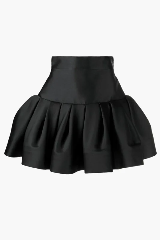 Satin Ruched Mini Skirt