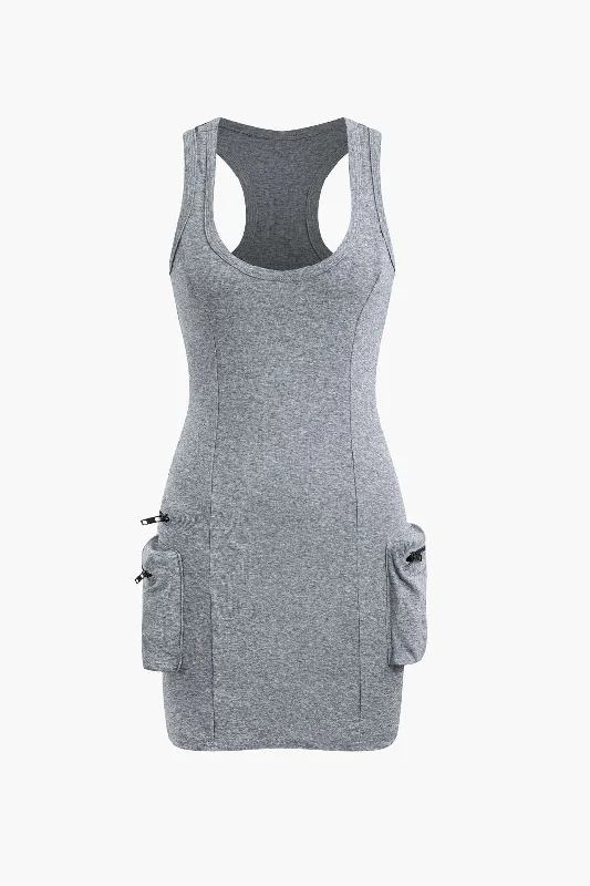 Solid Tank Pocket Mini Dress