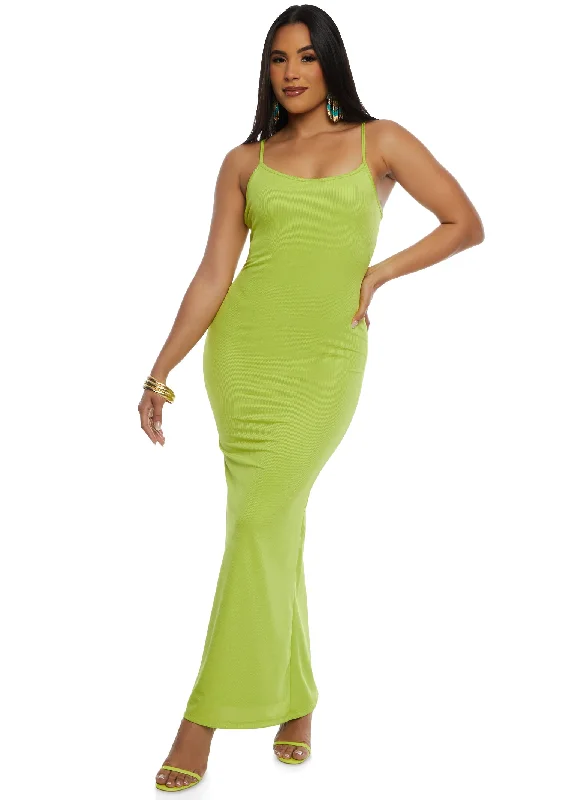 Ribbed Scoop Neck Cami Maxi Dress