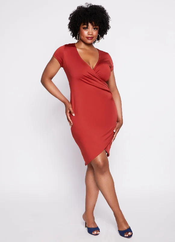 Plus Size Tulip Hem Midi Dress