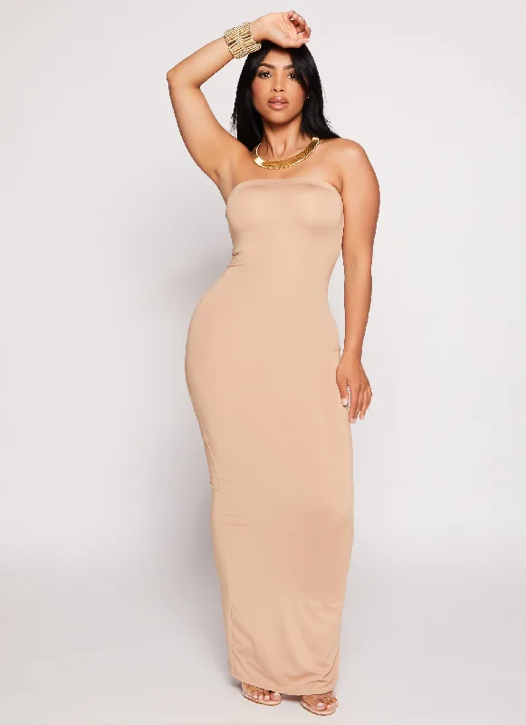 Daisy Solid Maxi Tube Dress