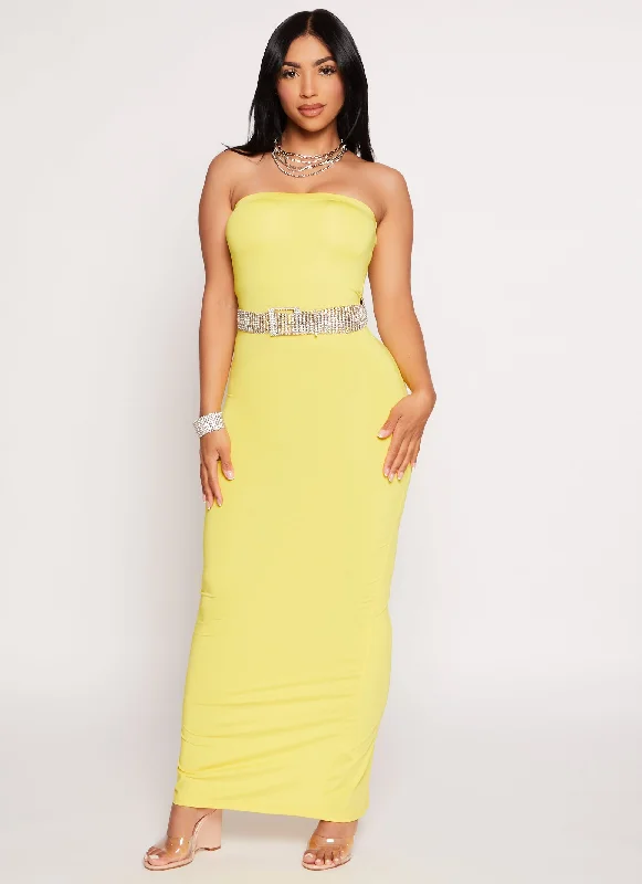 Daisy Solid Maxi Tube Dress