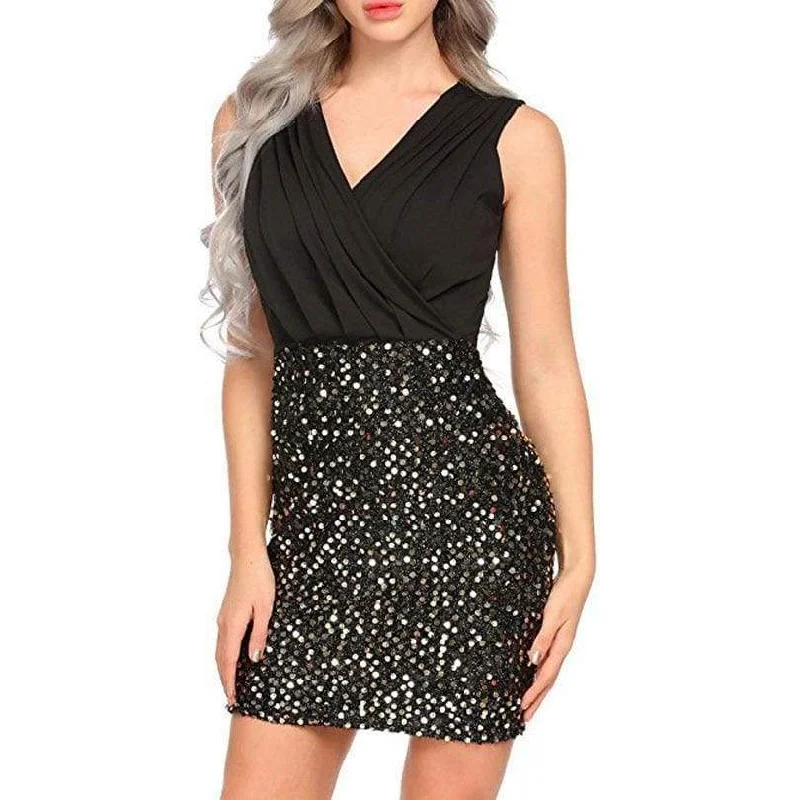 FashionSierra - Party Night Club Sequin Dress Sleeveless